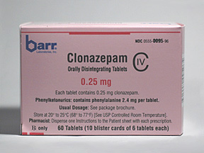 Clonazepam Oral CLONAZEPAM 0.25 MG ODT